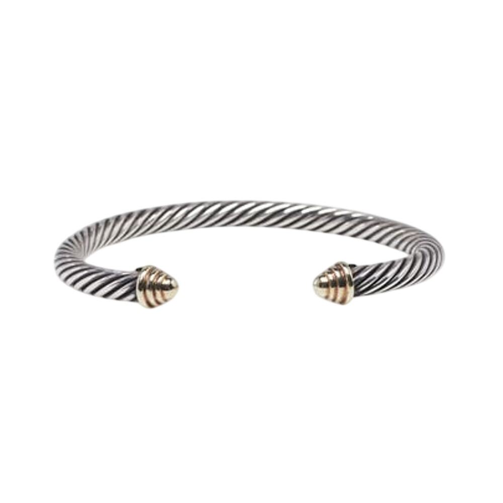 David Yurman 5mm 14k Gold Sterling Silver Cable Classics Bracelet